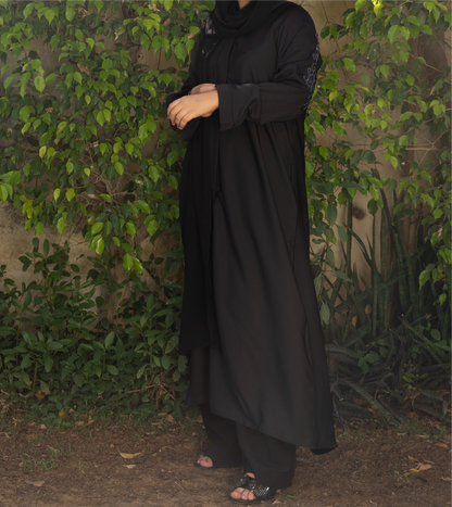 Paras || Beaded-Crafted Abaya || Nida fabric