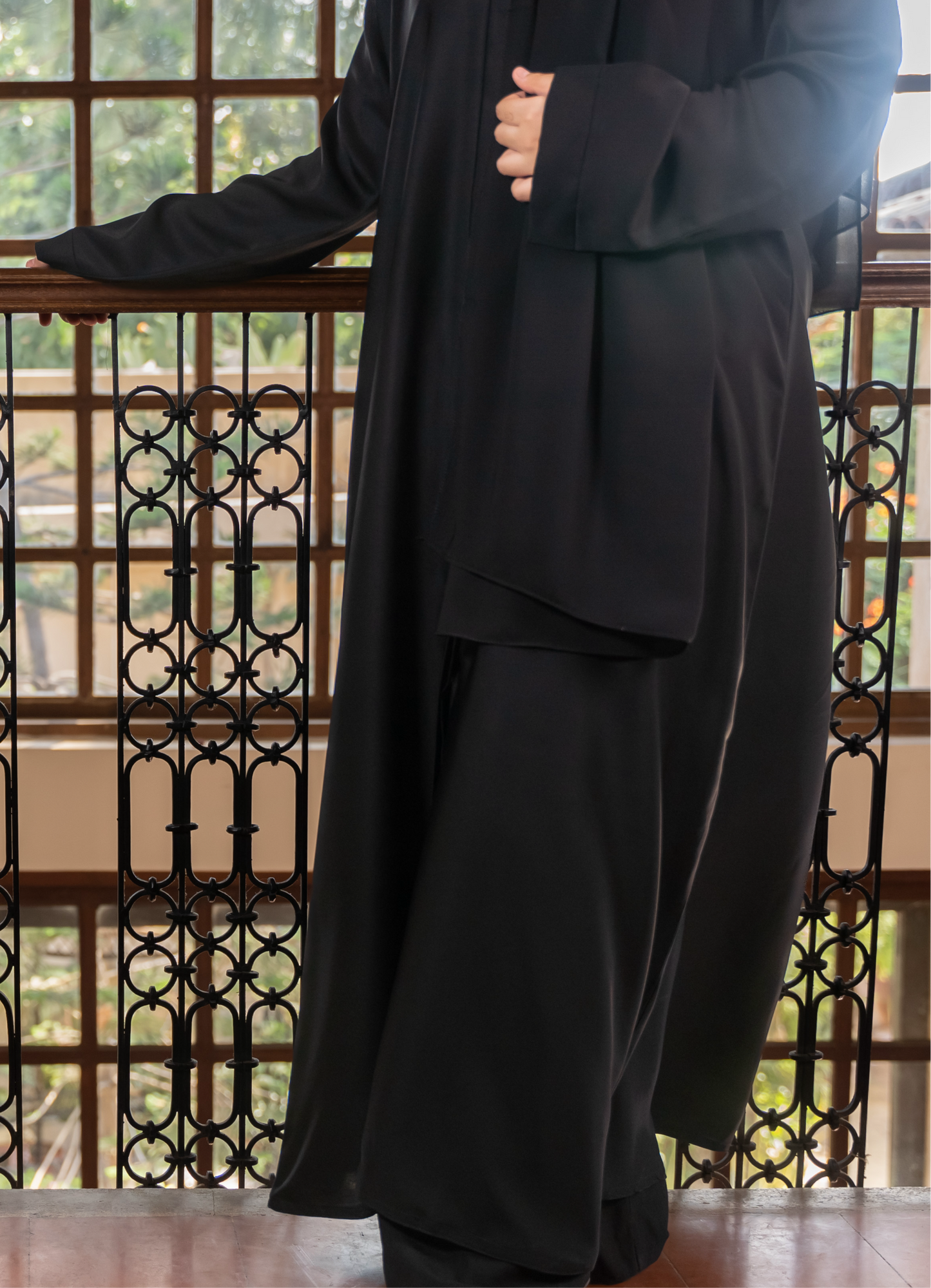 Sana || Midnight Black Abaya || Nida Fabric