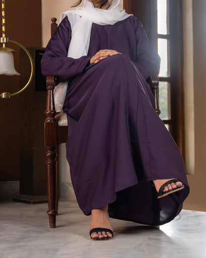 Faiza || Royal Purple Abaya || Nida Fabric