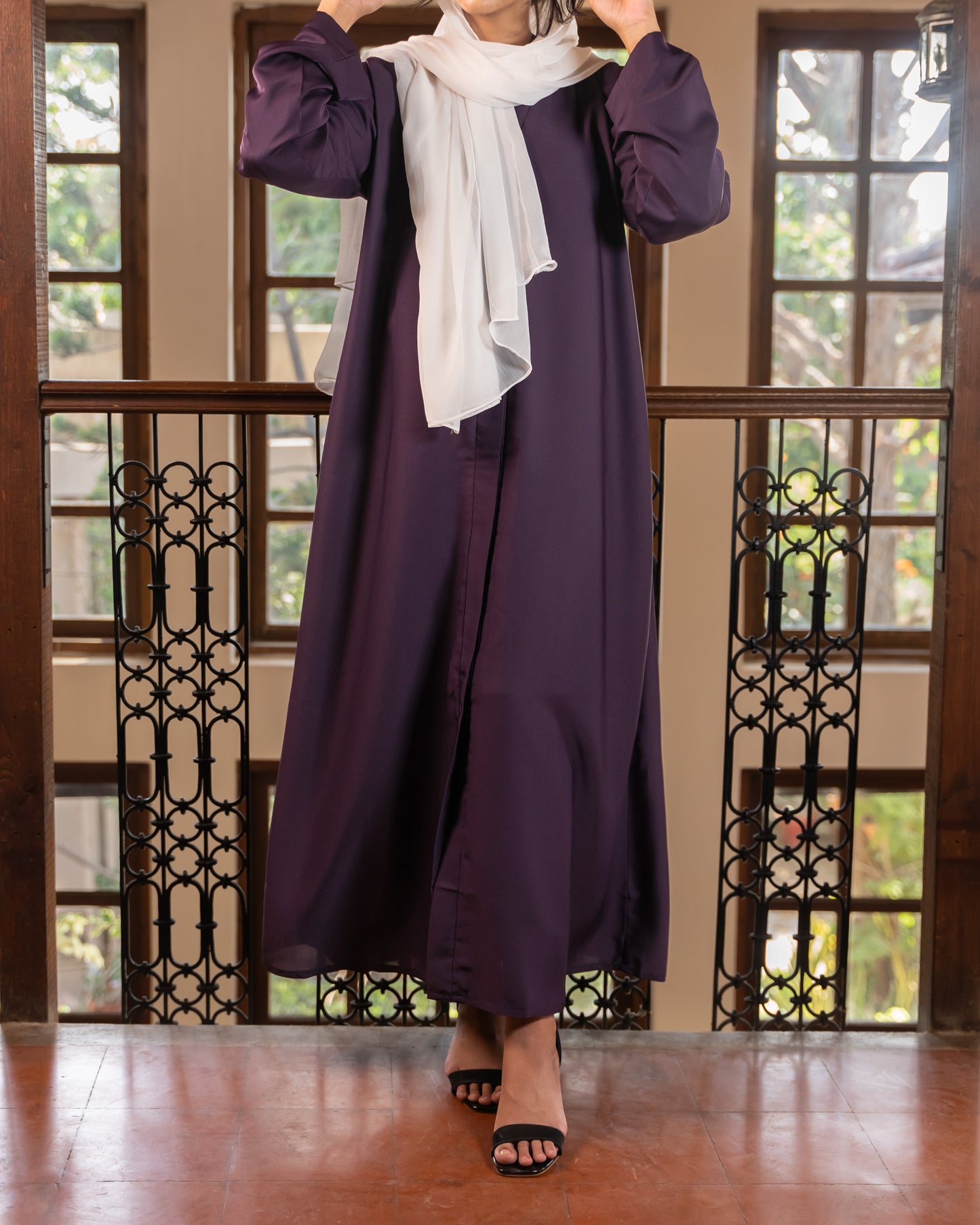 Faiza || Royal Purple Abaya || Nida Fabric