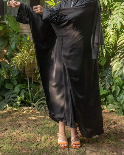 Rameen || Midnight Black Abaya || Nida Fabric