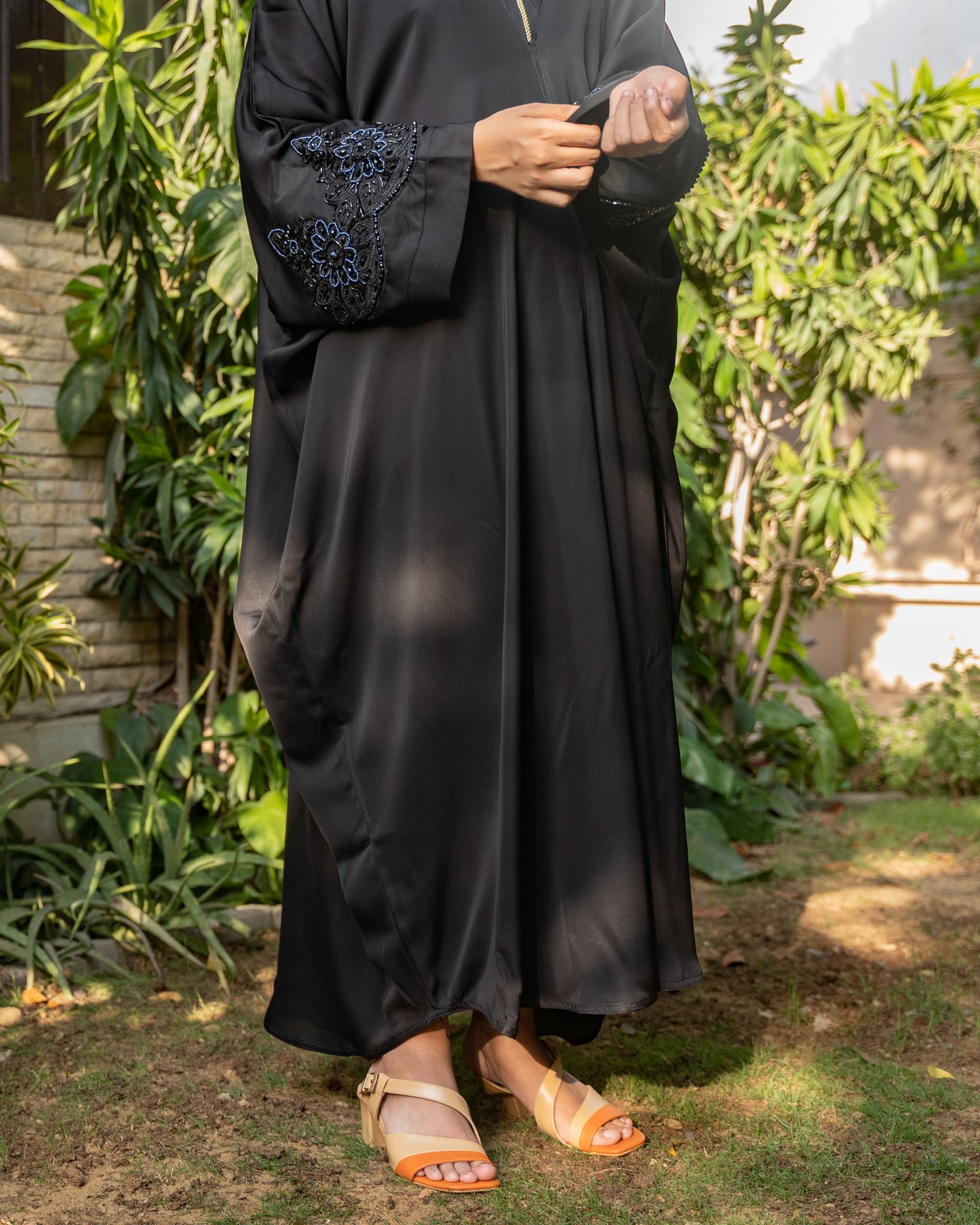 Rameen || Midnight Black Abaya || Nida Fabric