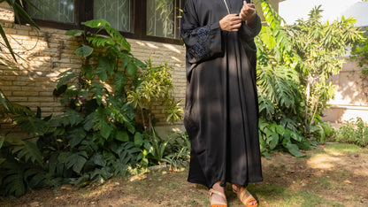 Rameen || Midnight Black Abaya || Nida Fabric