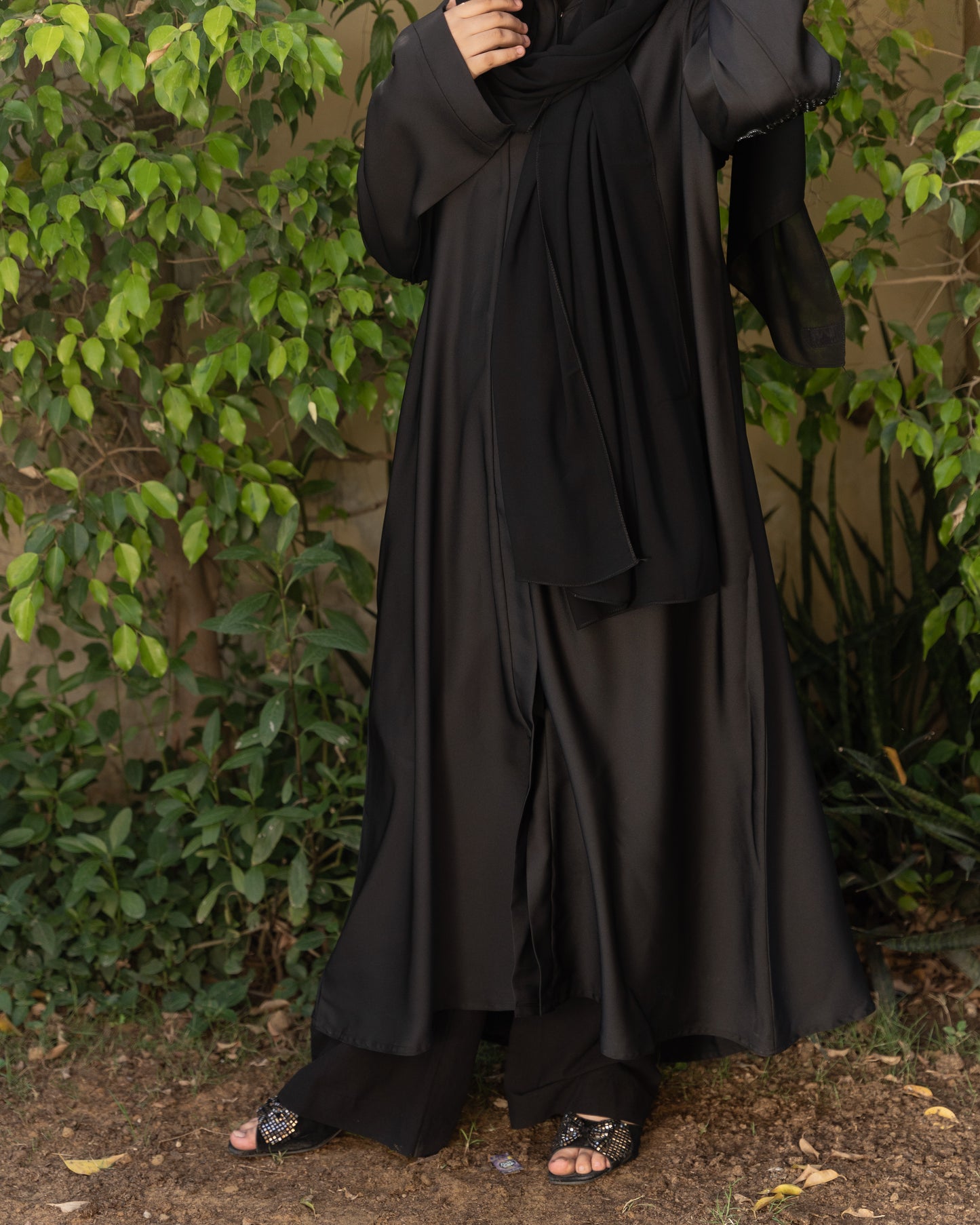 Paras || Beaded-Crafted Abaya || Nida fabric