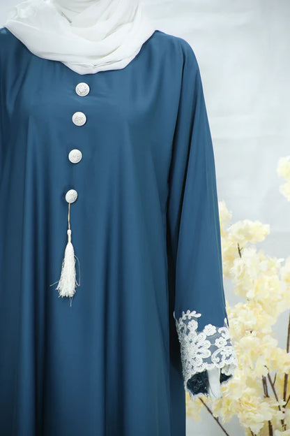 Zunaira || Embroidered Bunched Abaya || Georgette Fabric