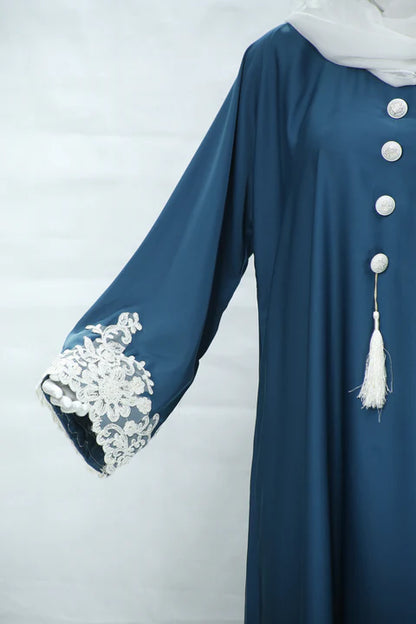 Zunaira || Embroidered Bunched Abaya || Georgette Fabric